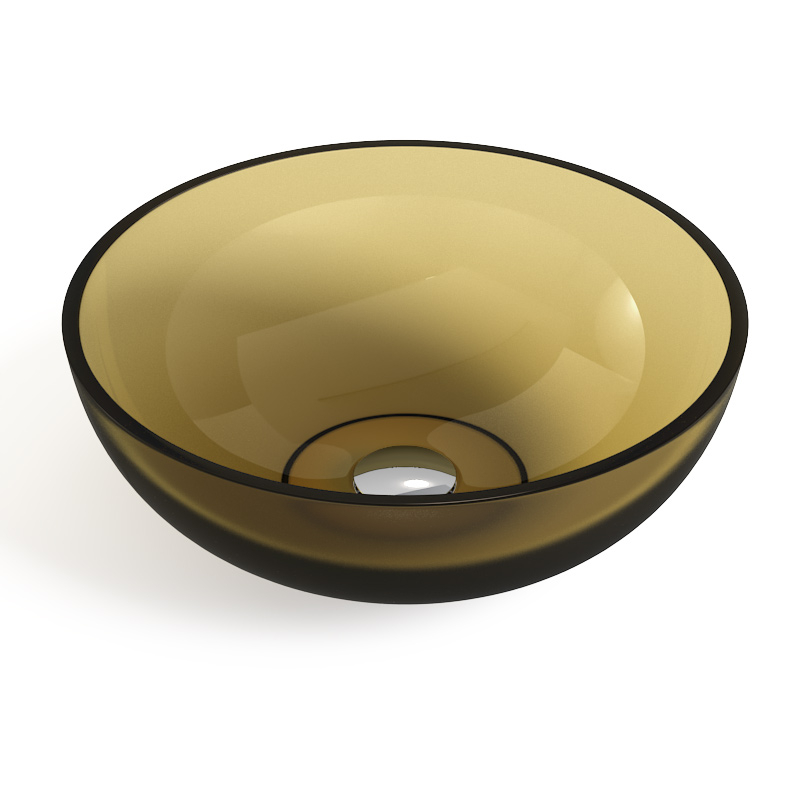 Vasque Bowl 40x15 cm, Transparente Ambre, Ice