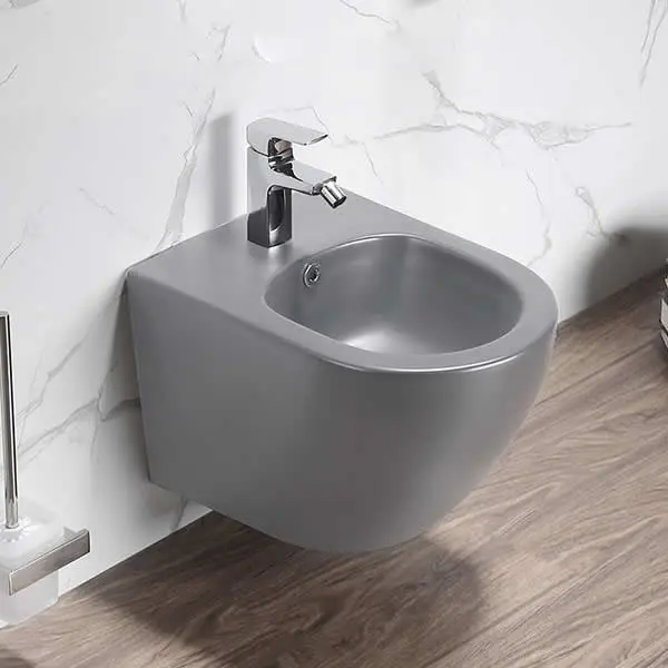 Bidet Suspendu, 48x37, Gris ciment mat, Celia