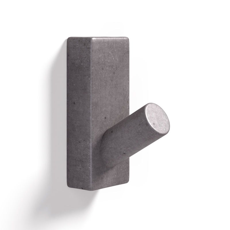 Patère murale clou, finition Gris béton, T16