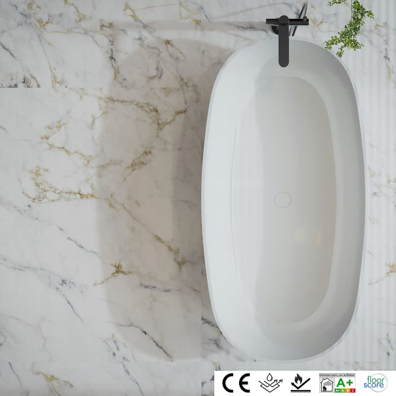 Revêtement mur et sol, 60.6X121.2 cm, Carrara Ocre Mat, B'organic®