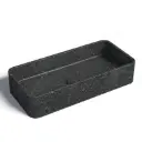 Vasque béton rectangulaire, 60 cm, terrazzo noir, Série T