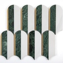 Mosaïque, 26,4x25,05 cm, vert et doré, Venice