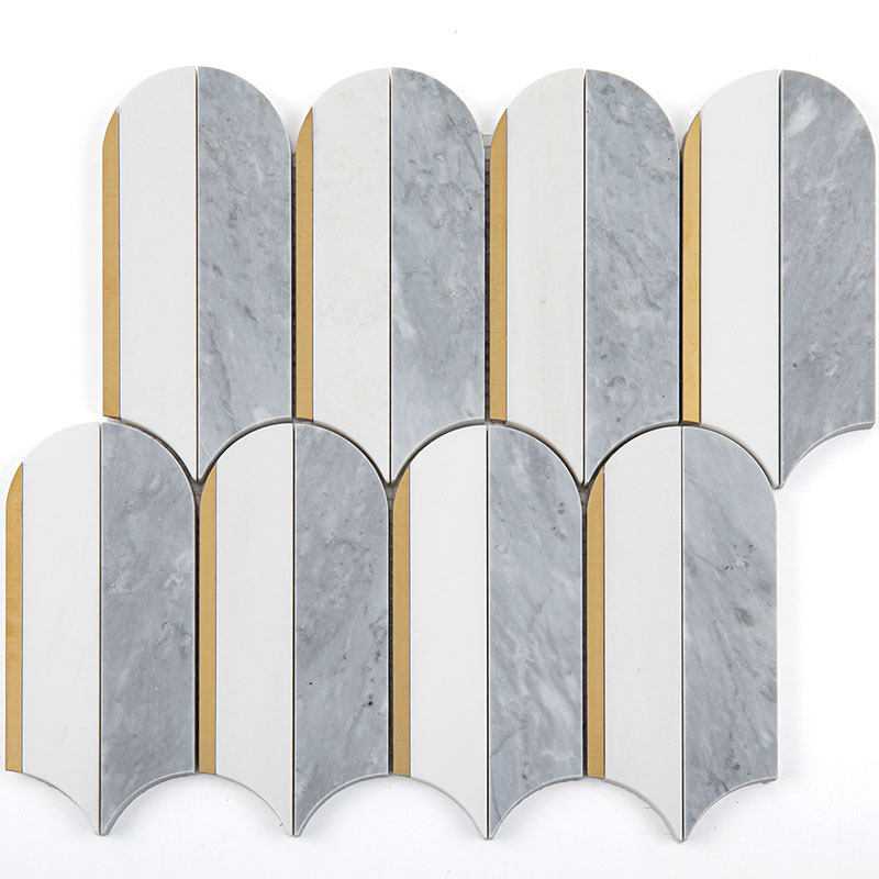 Mosaïque, 26,4x25,05 cm, gris et doré, Venice