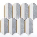 Mosaïque, 26,4x25,05 cm, gris et doré, Venice