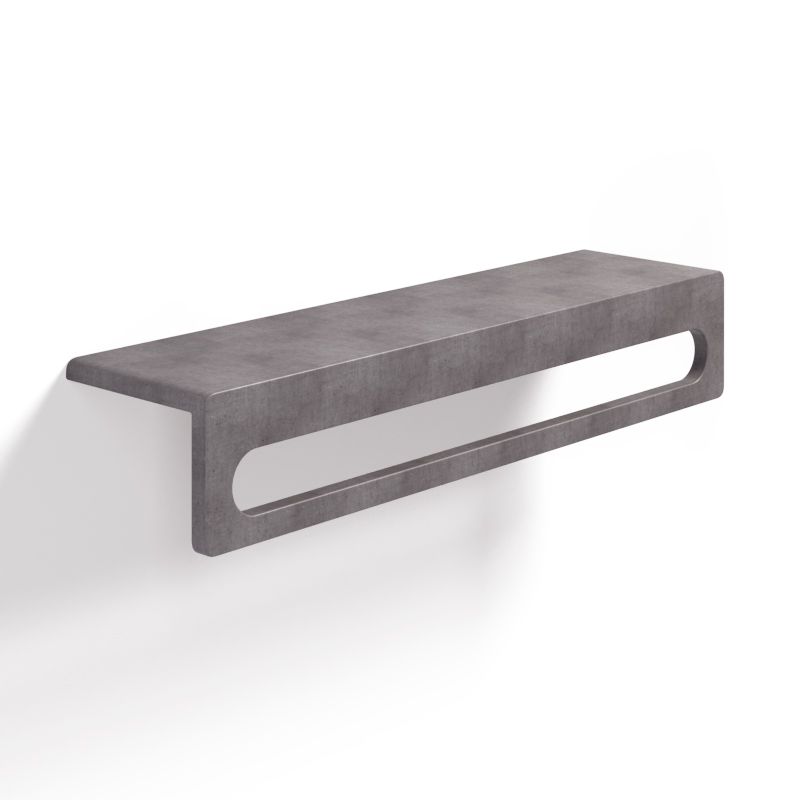 Étagère porte-serviettes en béton, 60 cm, gris ciment, T17