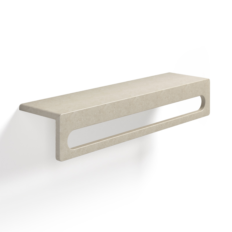 Étagère porte-serviettes en béton, 60 cm, terrazzo beige, T17