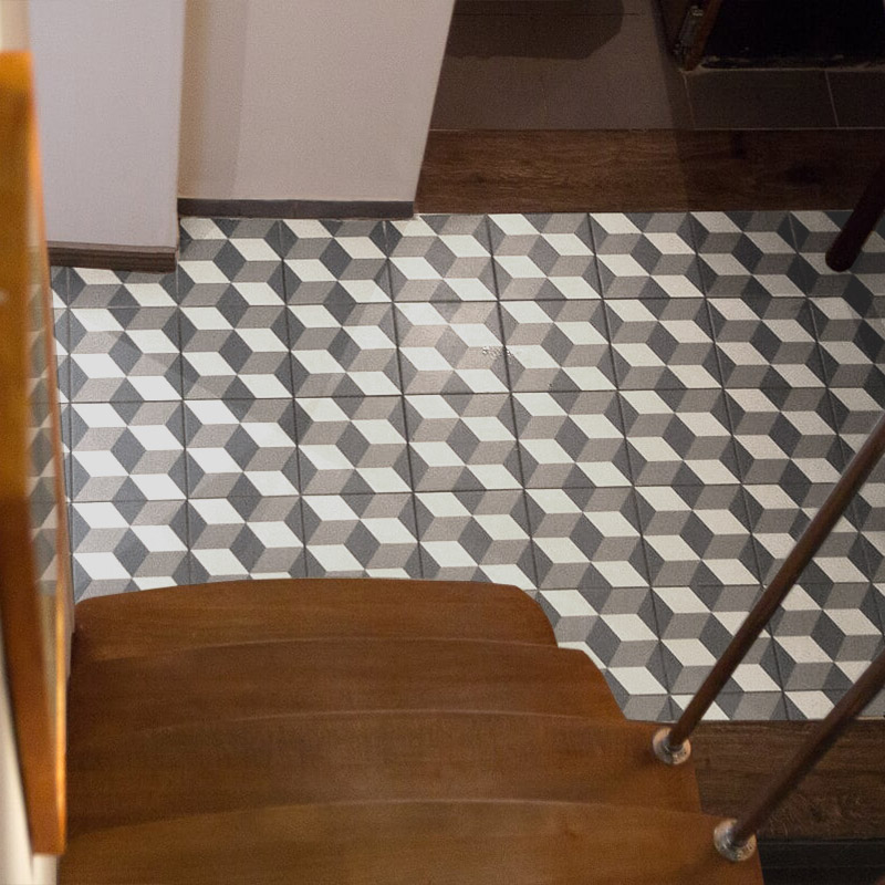 Carrelage mur et sol 20x20 cm imitation carreau de ciment, La Villette, Gustave