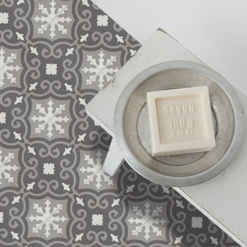 Carrelage mur et sol 20x20 cm imitation carreau de ciment, La Villette, Theo