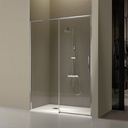 Porte de douche coulissante sur mesure, de 106 à 182.6cm, profilé Chromé, Delta