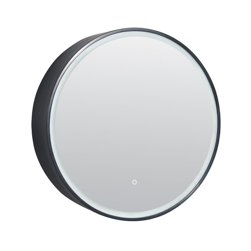 Armoire de toilette Ø60 cm, noir mat, Géode