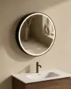 Armoire de toilette Ø60 cm, noir mat, Géode