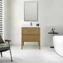 Meuble avec plan vasque, 75x50x90 cm, Fresne calacata, Diana