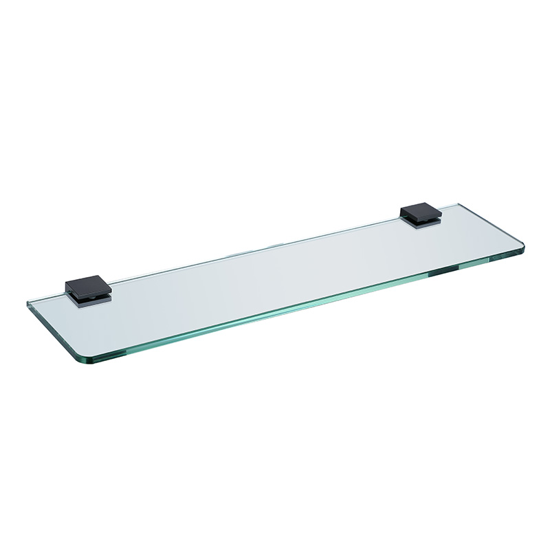 Tablette en verre, Noir mat, Qube