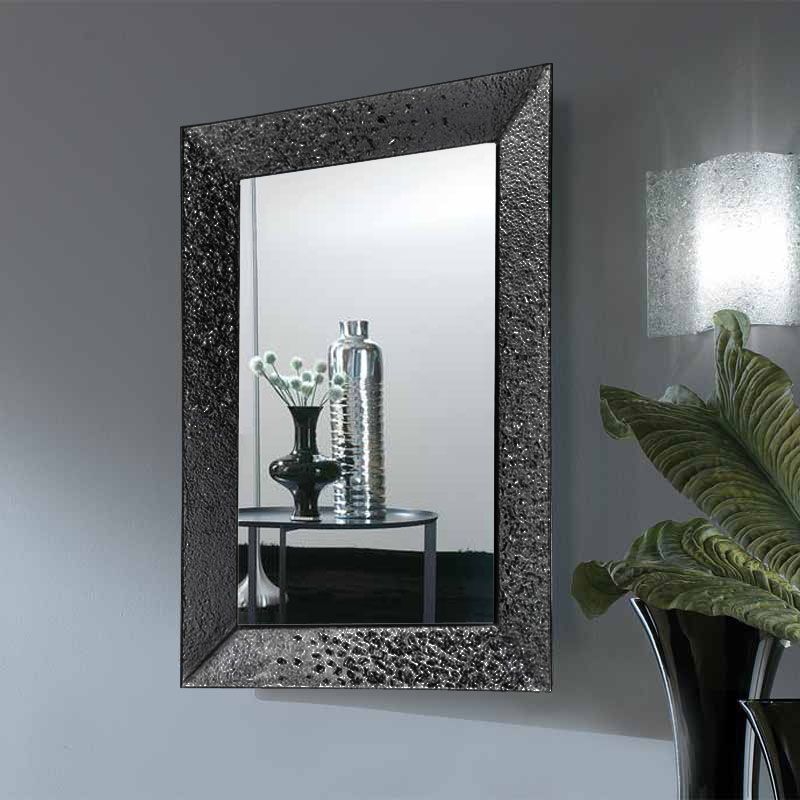 Céline, miroir salle de bain 98X70 cm, cadre verre noir