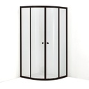 Cabine de douche 1/4 de rond 80x80 ou 90x90 cm, Noir mat, Orea
