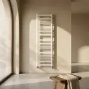 Sèche-Serviettes eau-chaude rond Blanc, 592W, Ares