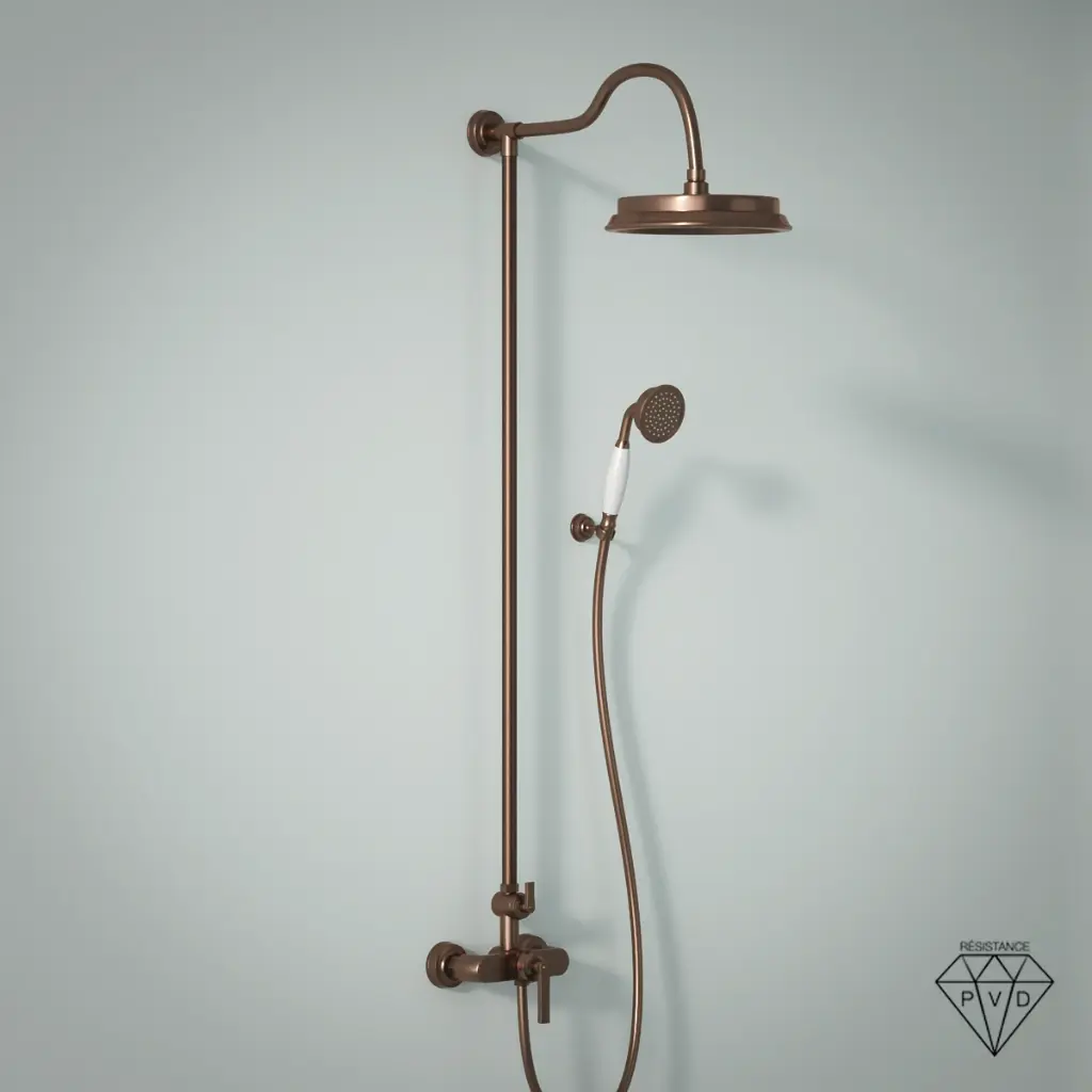 Colonne de douche avec mitigeur mécanique, traité cuivre, Liberty