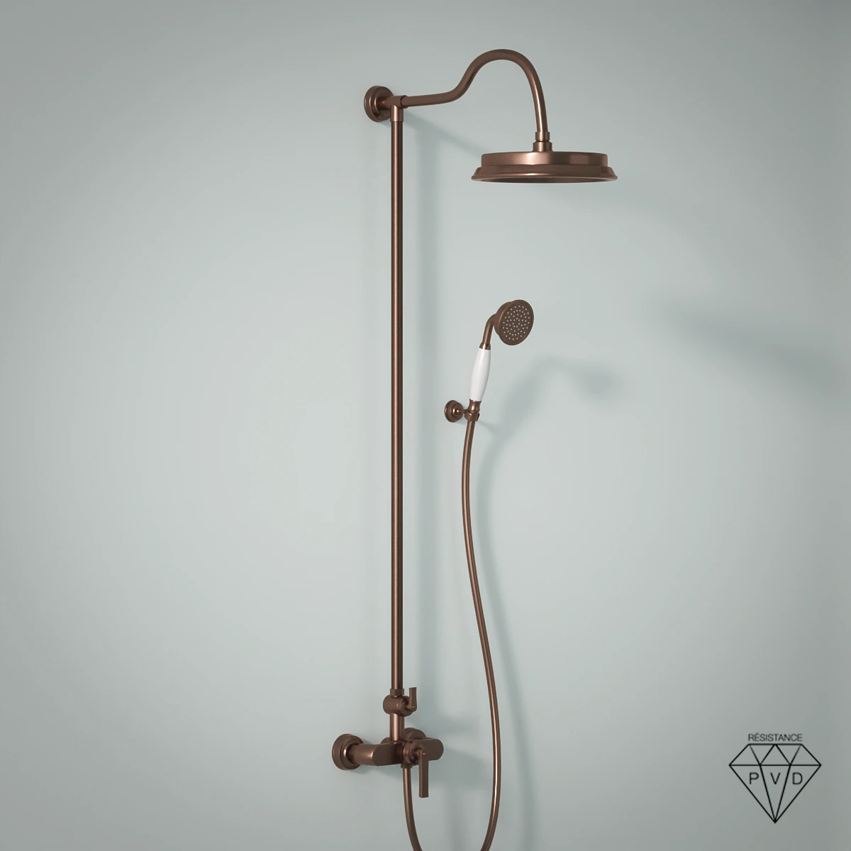 Colonne de douche avec mitigeur mécanique, traité cuivre, Liberty