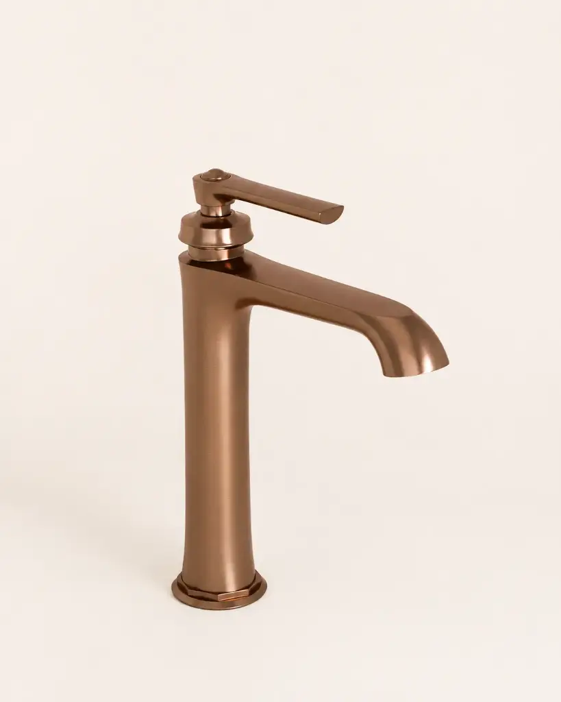 Robinet Mitigeur Lavabo Haut traité cuivre, avec bonde, liberty