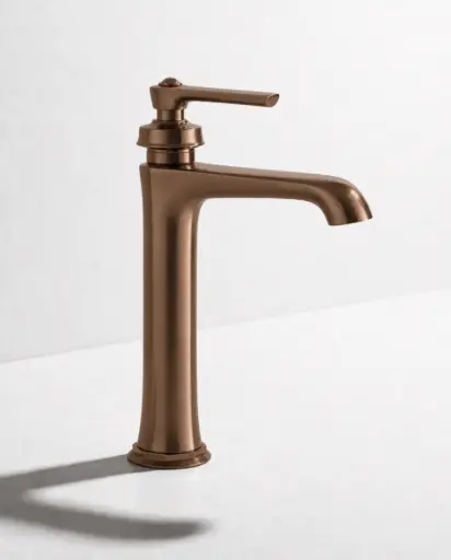 Robinet Mitigeur Lavabo Haut traité cuivre, avec bonde, liberty