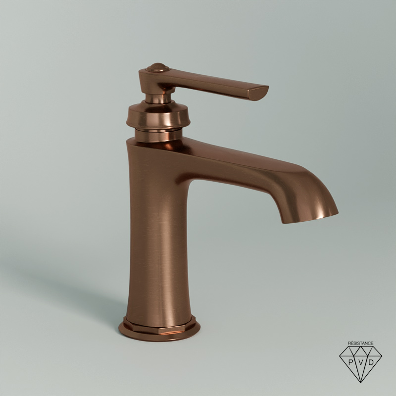 Robinet Mitigeur Lavabo avec Bonde incluse, traité cuivre, Liberty