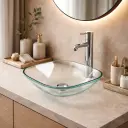 Vasque 41,5 x 41,5 cm en verre à poser carrée