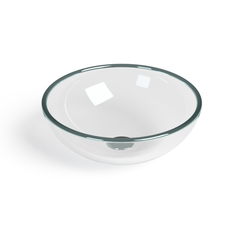 Vasque Ø35 ou Ø41,5 cm en verre à poser ronde