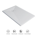 Receveur de douche 80 x 120, 140, 200cm, Solide Surface Blanc mat, Golfe
