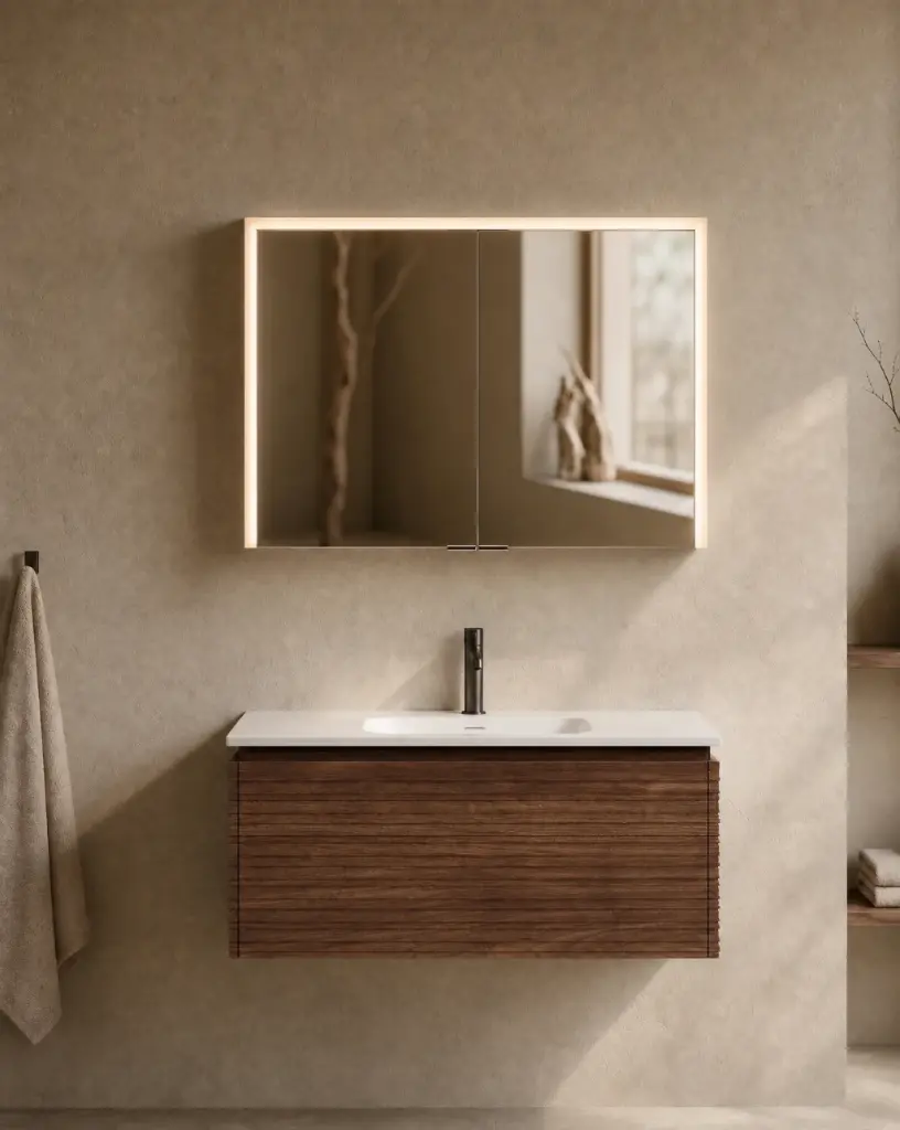 Armoire de toilette 100 cm, LED, Montebello