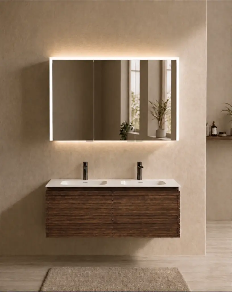 Armoire de toilette 120 cm, LED, Montebello