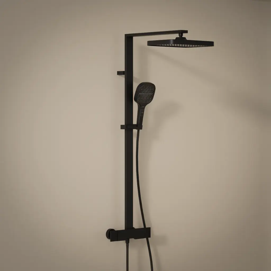 Colonne de douche avec mitigeur mécanique, noir mat, Slim, Concorde