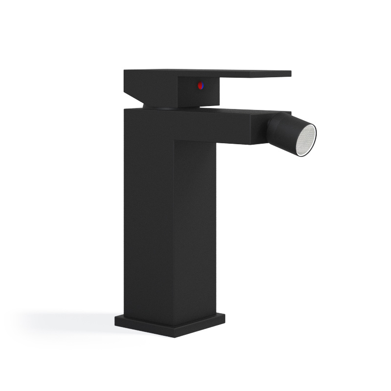 Robinet mitigeur bidet noir mat, Qubik