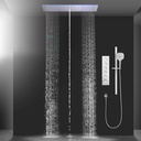 Douche thermostatique 5 voies, ciel de pluie 90x30 cm, Couleurs et musique