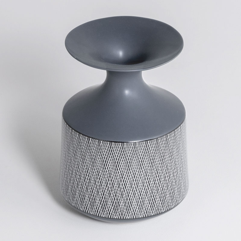 Vase en céramique décorée, Bleu