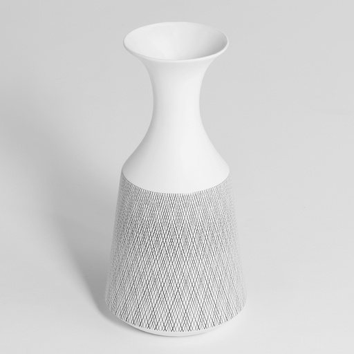 Vase en céramique décorée, Blanc