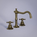 Mélangeur Lavabo 3 trous, finition bronze , Antic