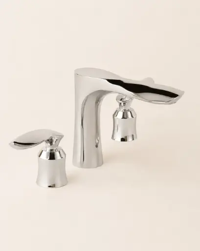 Robinet mélangeur lavabo 3 trous, Chromé, Henry