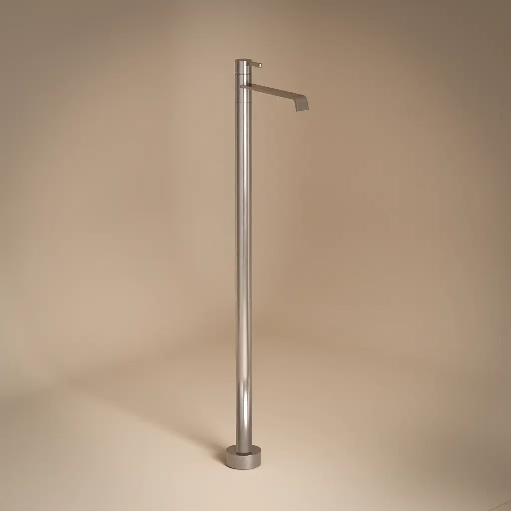 Robinet mitigeur lavabo sur pied, chromé brossé, Seth