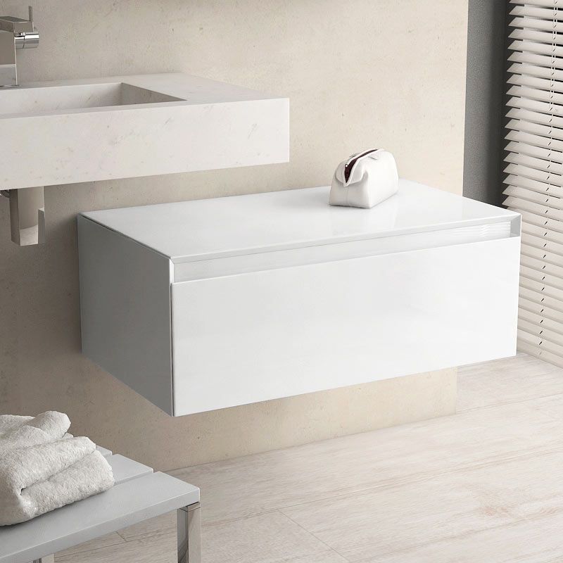 Meuble de rangement 80 cm, blanc brillant, Aragon