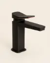 Robinet mitigeur lavabo noir et doré rose, Hix