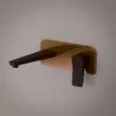 Robinet mitigeur lavabo mural noir et doré rose, Hix