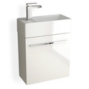 Meuble lave-main, 50x25 cm, Blanc brillant, Mini