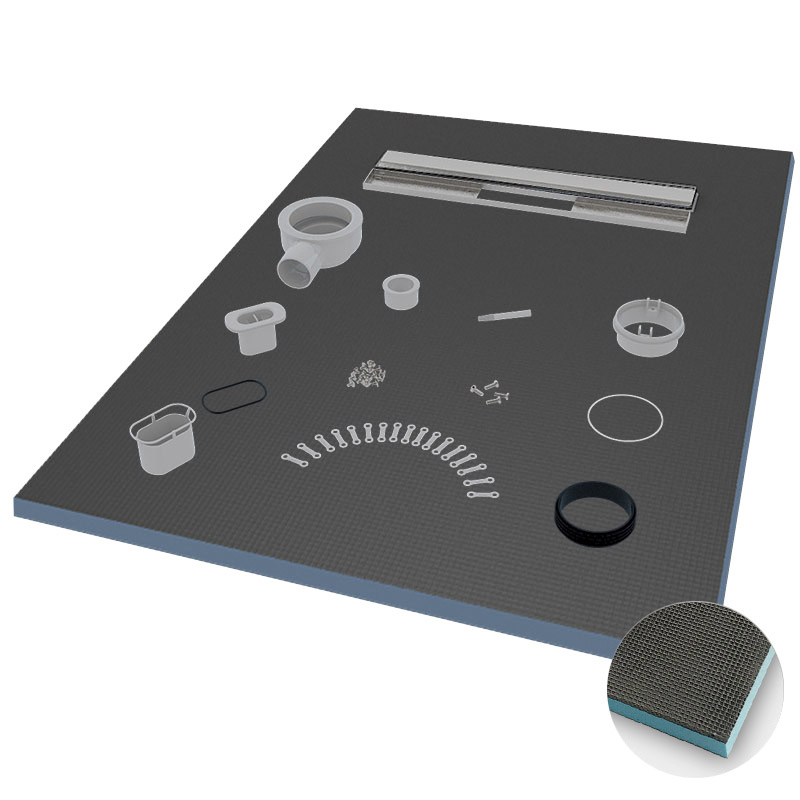 Receveur de douche à carreler 120x90 cm redécoupable, Doccia lineare