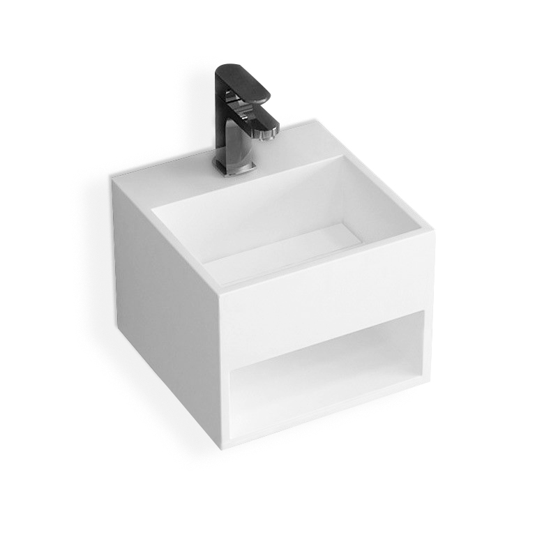 Lave main suspendu 33x33 cm, matière composite, Mineral