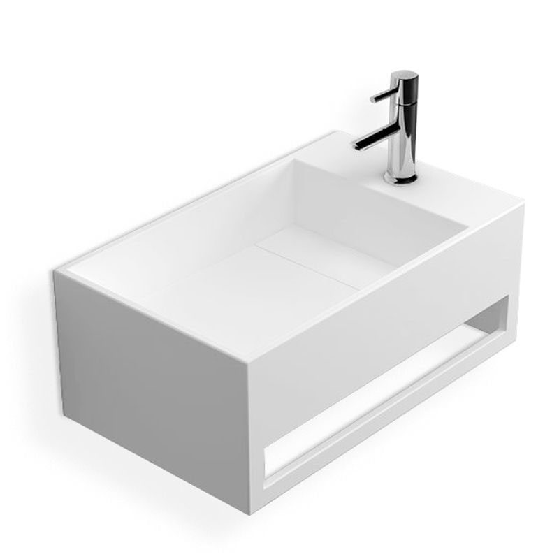 Lave mains suspendu 50x30 cm, matière composite, Mineral