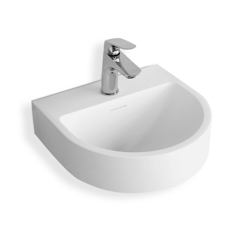 Lave-mains 38 x 36 cm, matière composite, Mineral