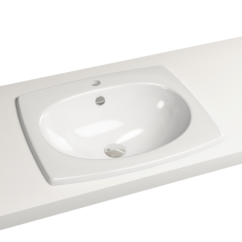 Vasque à encastrer par-dessus 54x46,5 cm Céramique, Kassan