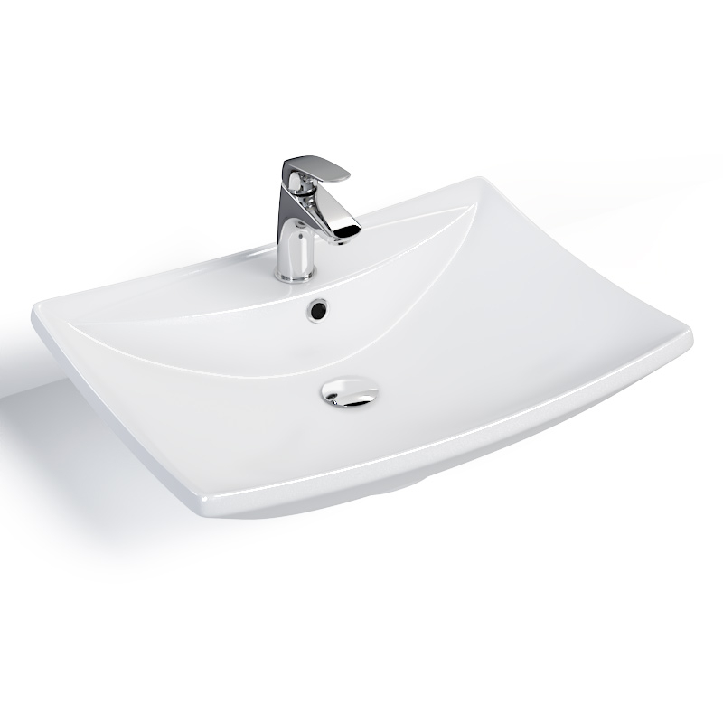 Vasque avec plage, céramique, 60 X 43,5 cm, Kaven