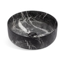 Vasque Céramique, 35x35x12CM, Effet Marbre Noir Mat, Como