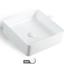 Satet, Vasque céramique, Blanc Mat, 36x36x12
